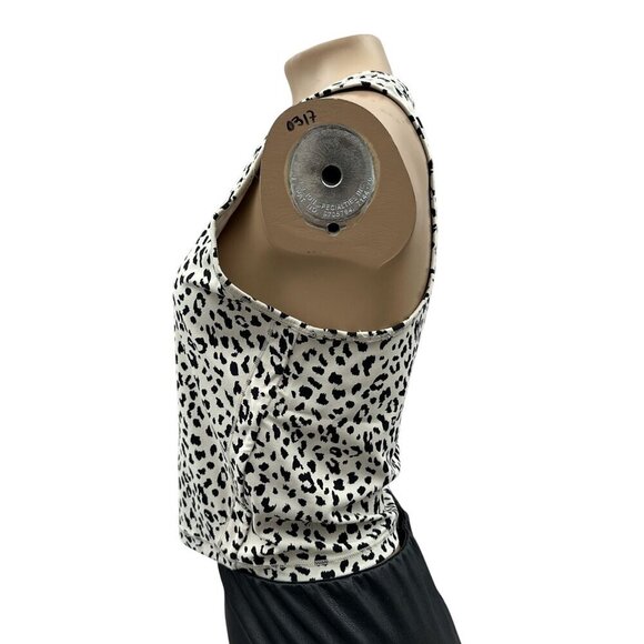 Athleta Shanti Crop Leopard Print Tank Top Stretch Sleeveless Scoopneck Women M - Picture 8 of 12